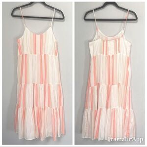 NWOT For The Republic Tiered Striped Midi Summer Dress medium